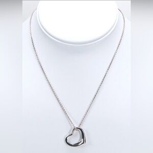 Tiffany & Co. Elsa Peretti Sterling Silver Open Heart Necklace